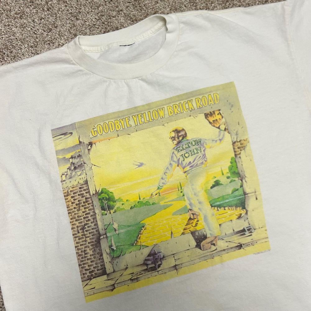 Vintage Elton John Goodbye Yellow Brick‎ Road Tshirt 1997 NO SIZE TAG (XL) 90s